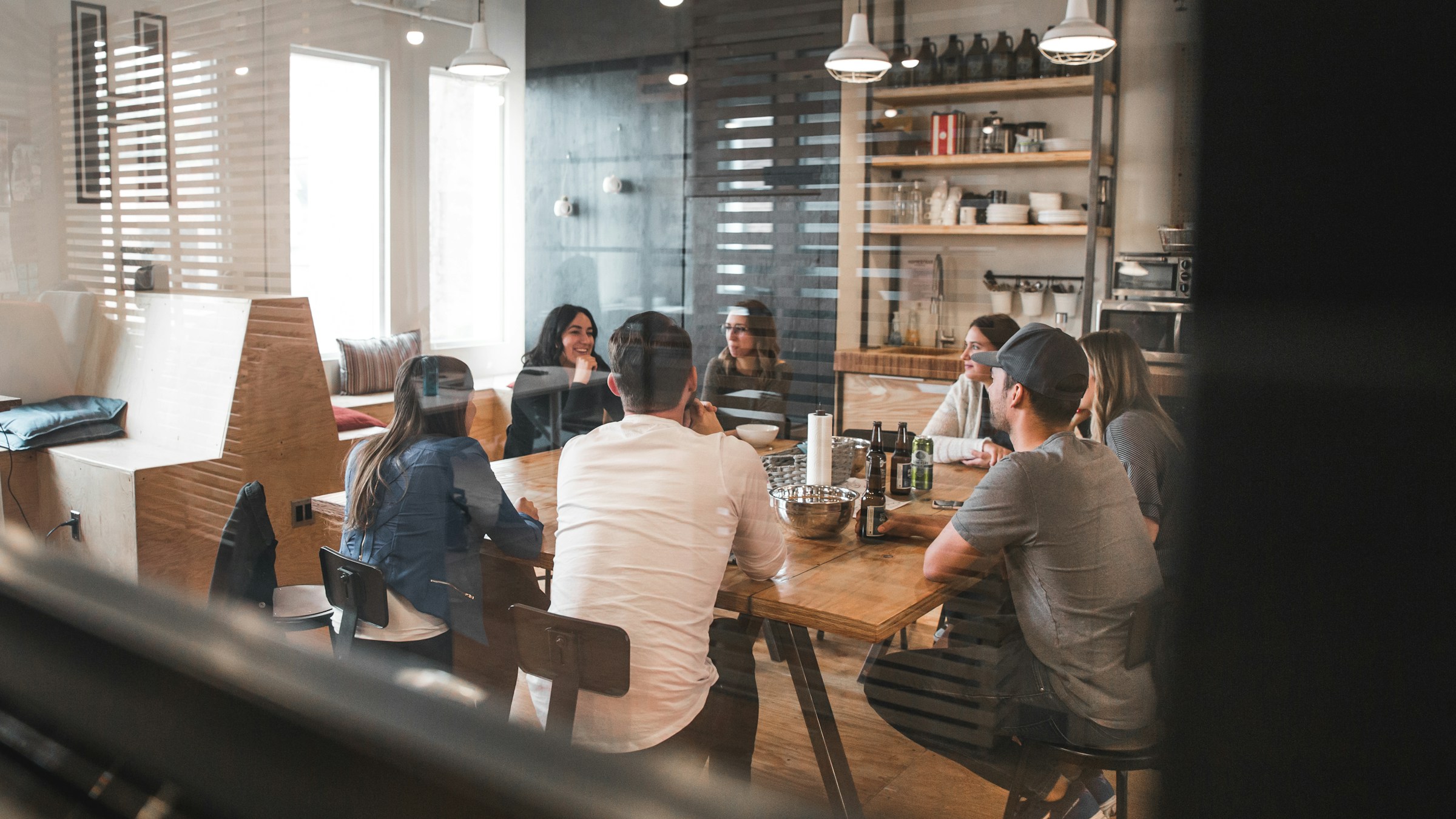 Startup team preparing a company presentation in an office